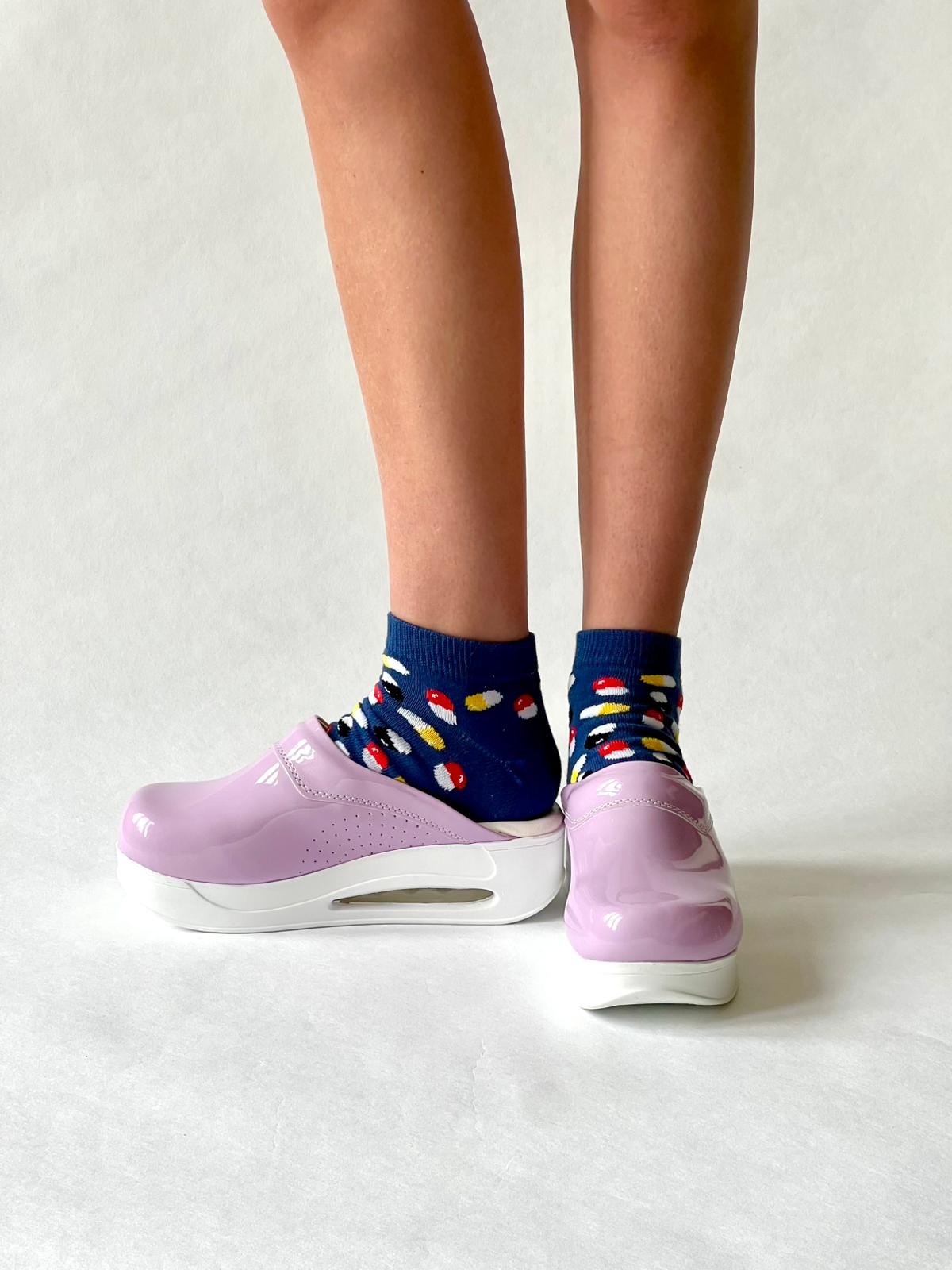 Airmeds clogs, solid purple lacquer
