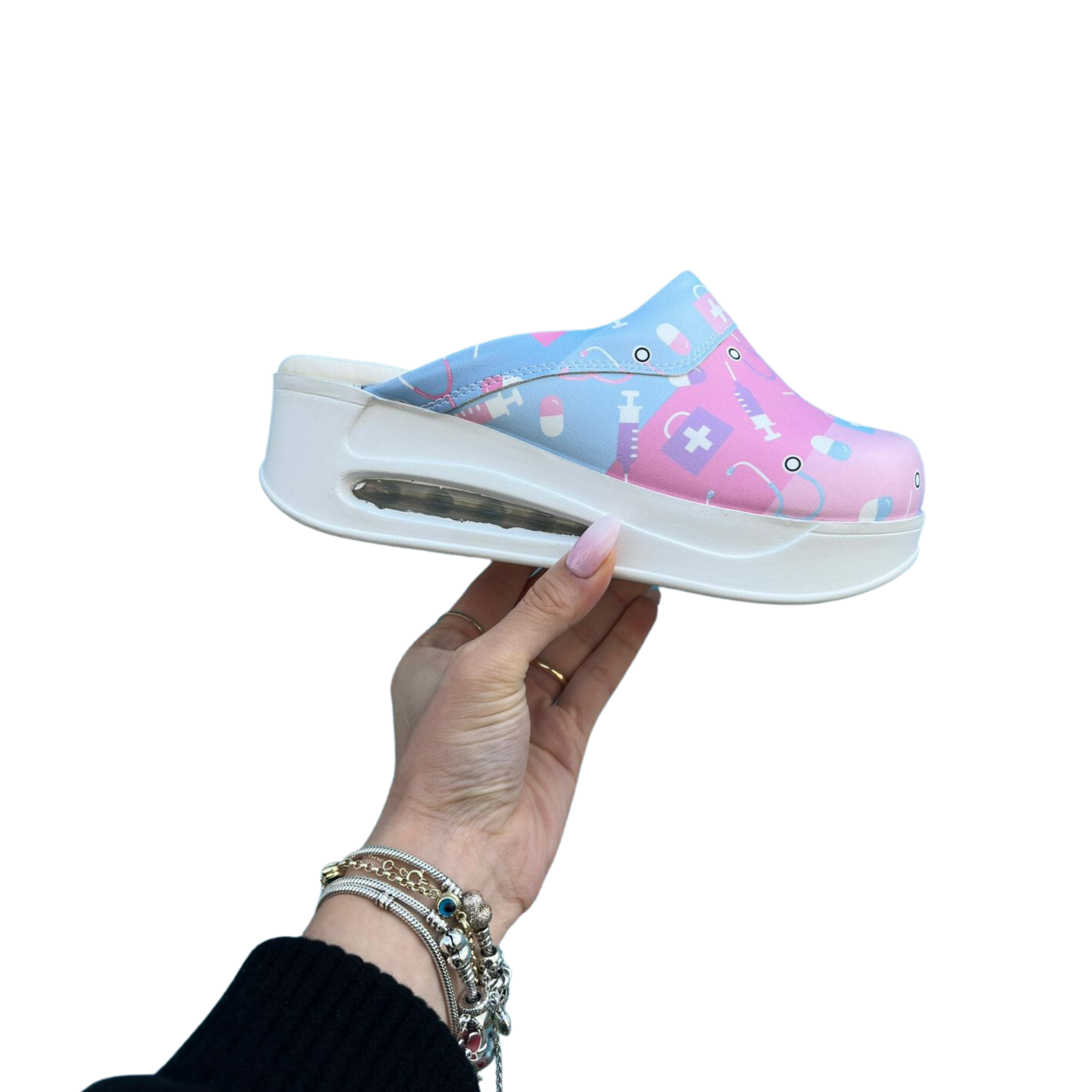 Sabots Airmeds Care rose/violet/bleu