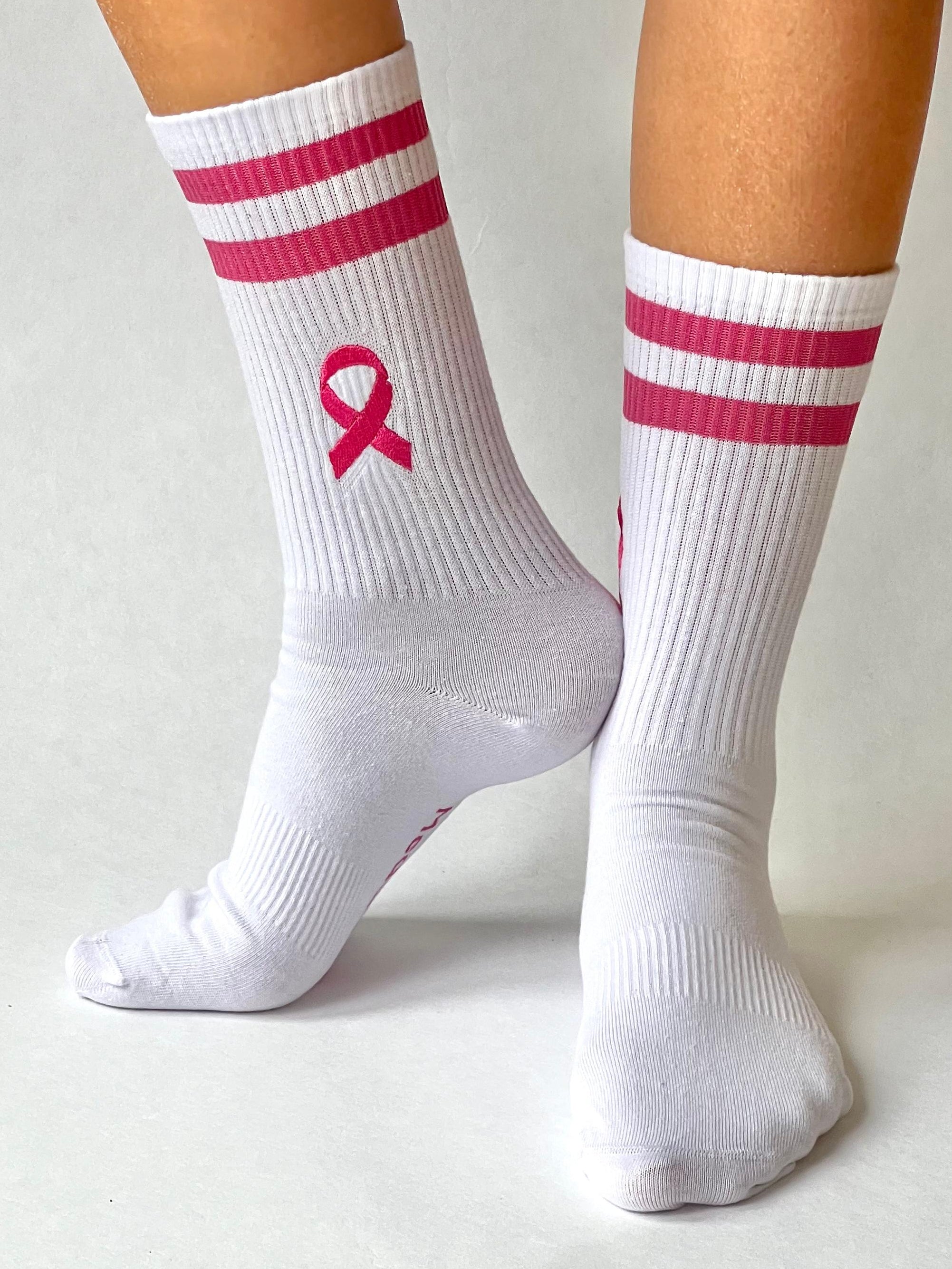 Breast cancer awareness sports socks