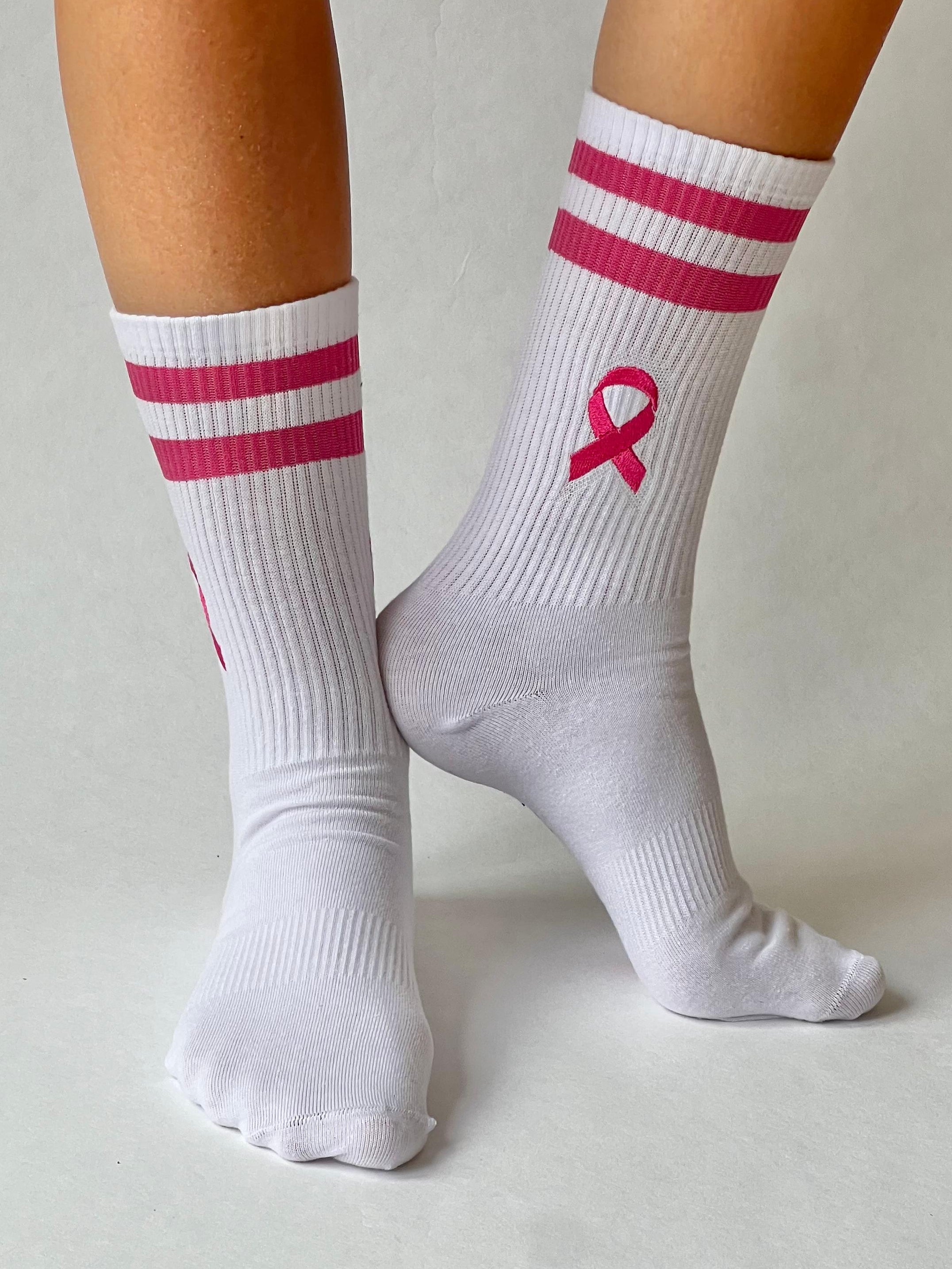 Breast cancer awareness sports socks