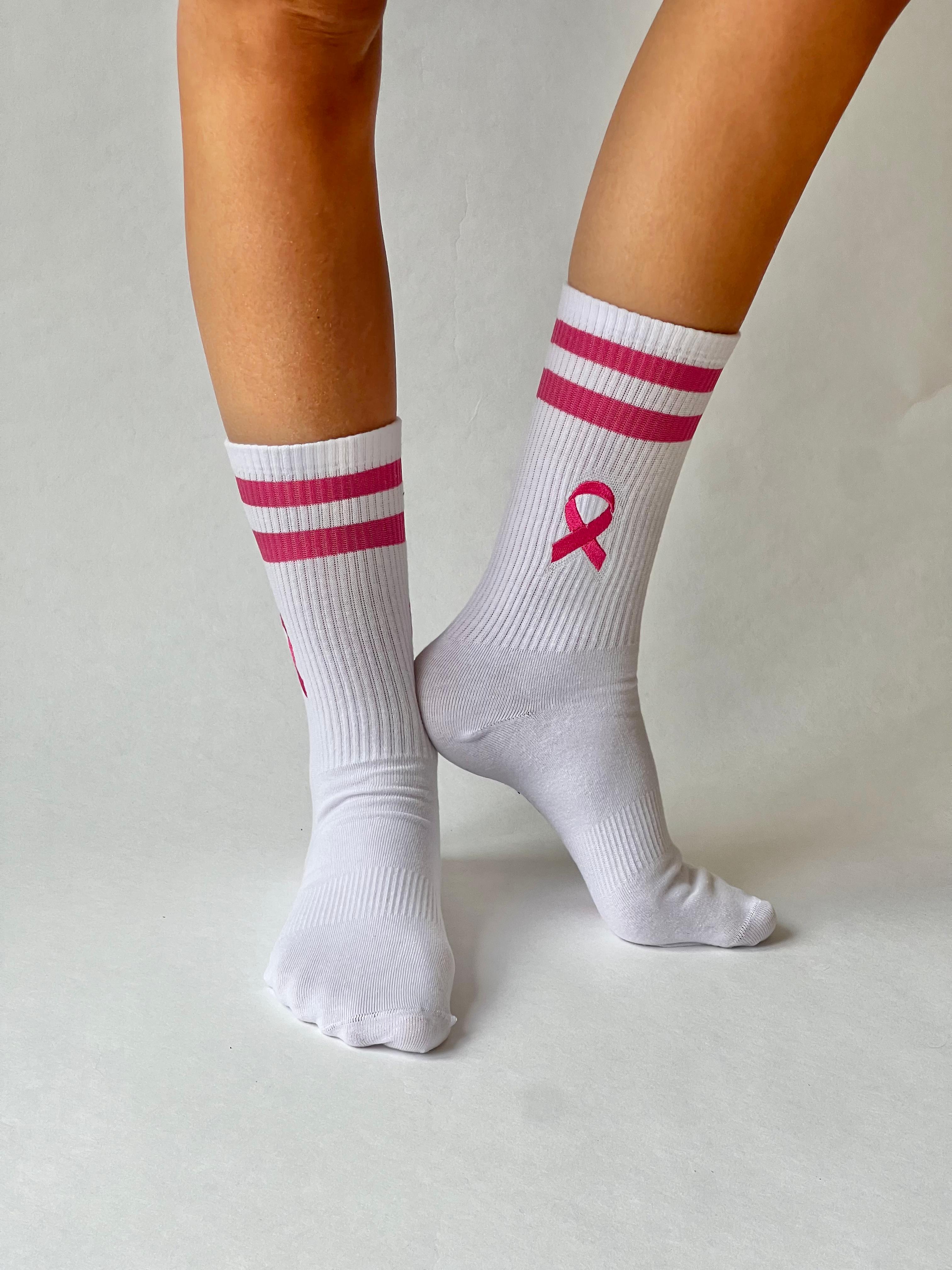 Breast cancer awareness sports socks