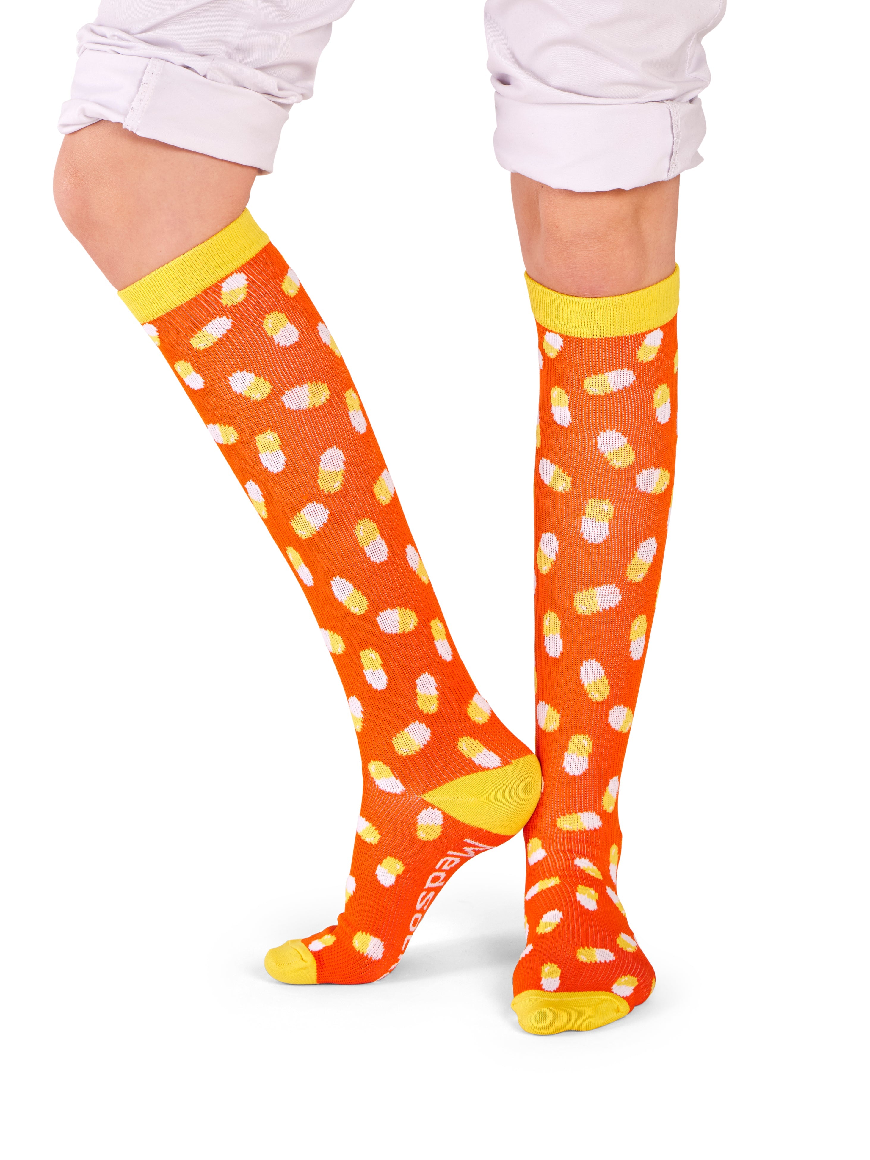 Compression Socks Medication / Pills Orange Yellow