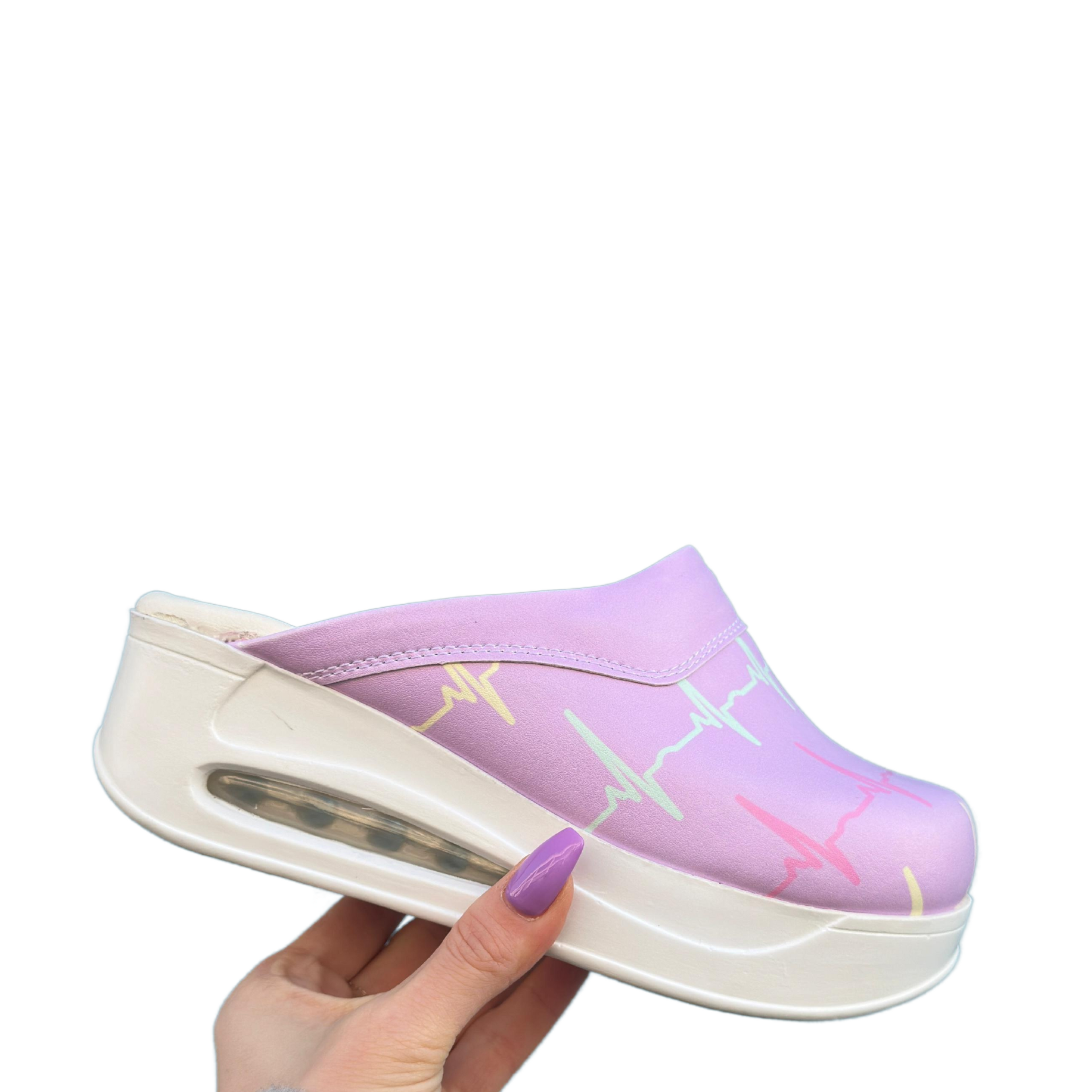 ECG pastel | Heartbeat Airmeds Clogs