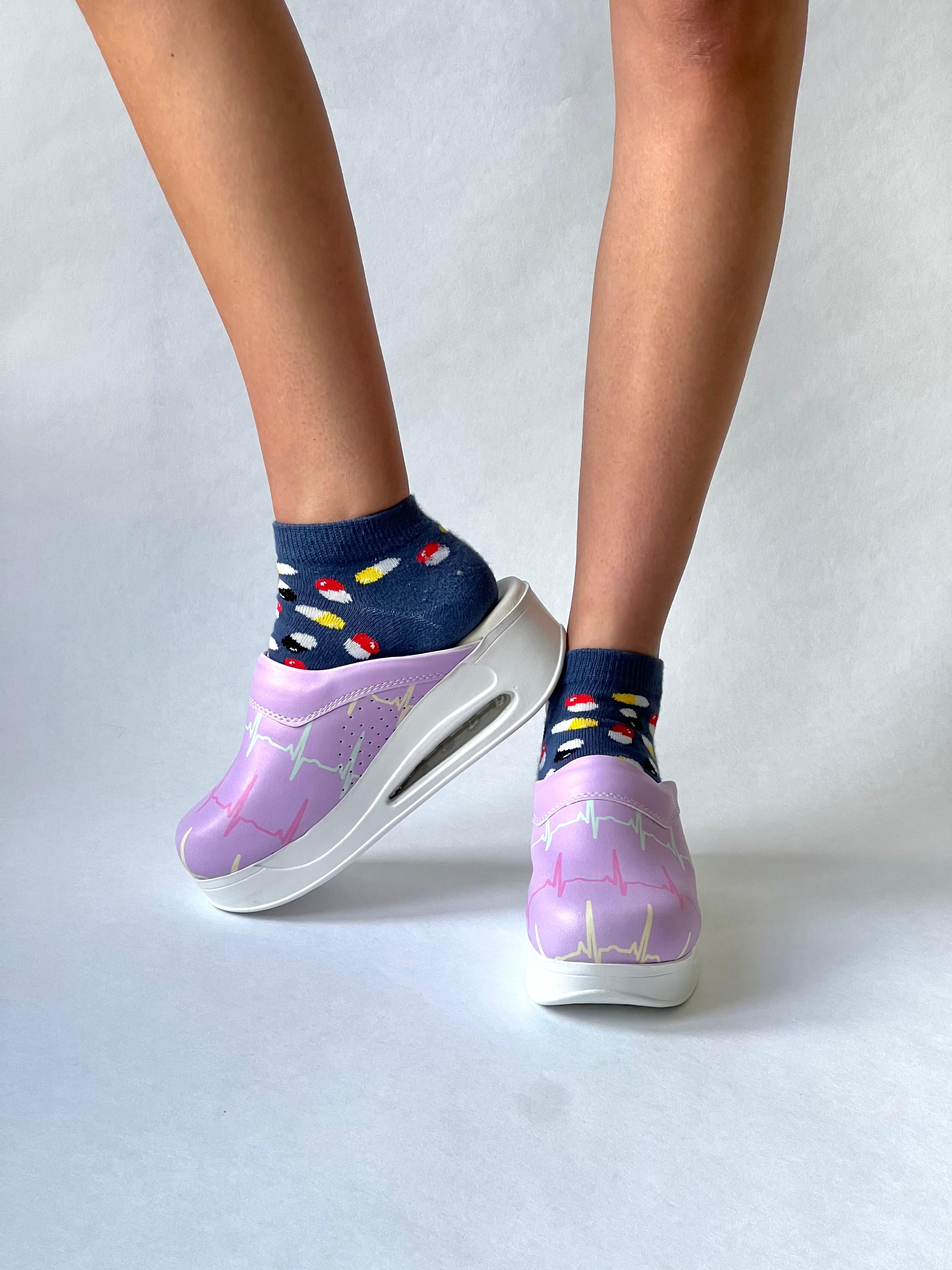 ECG pastel | Heartbeat Airmeds Clogs