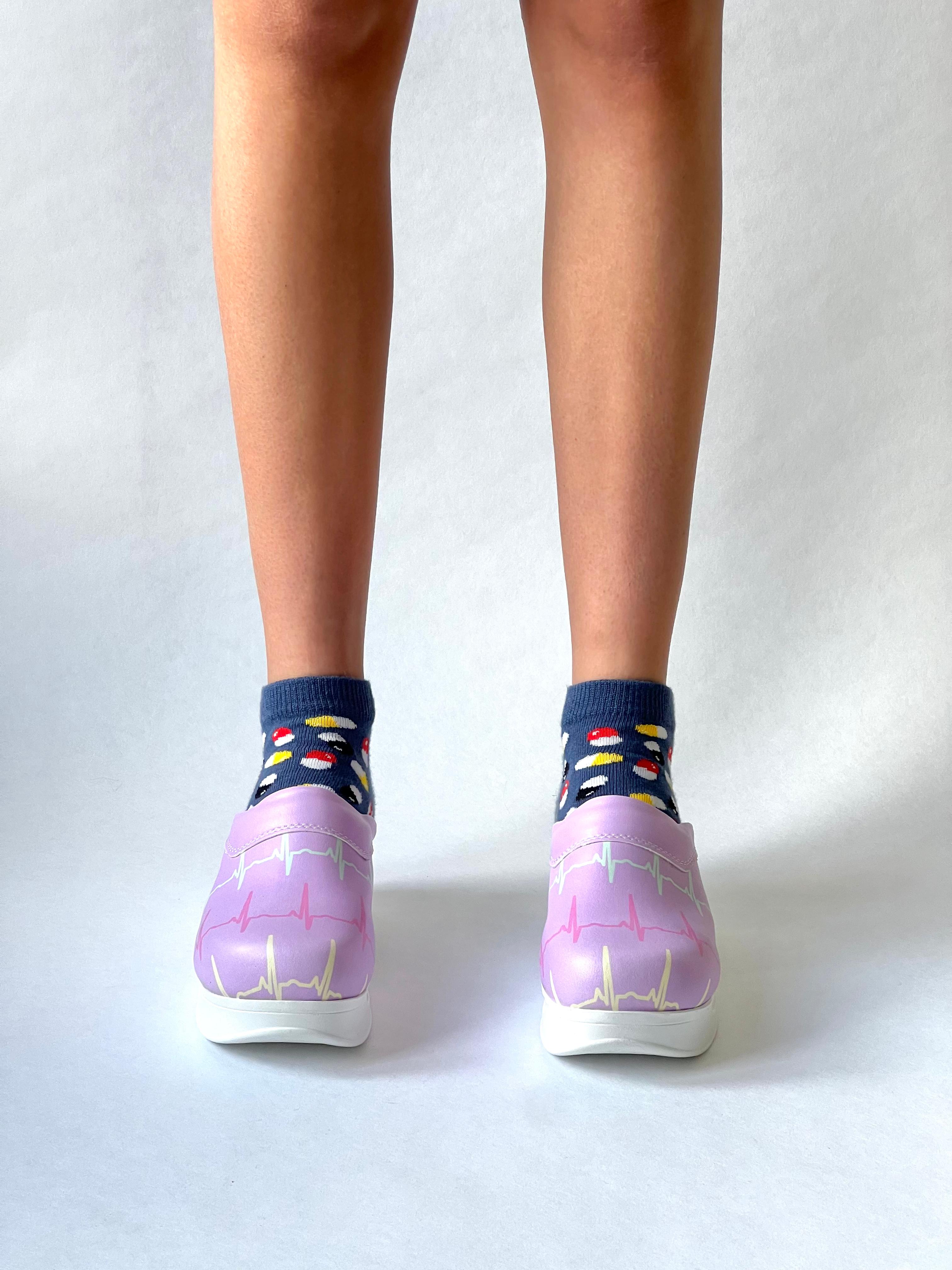 ECG pastel | Heartbeat Airmeds Clogs