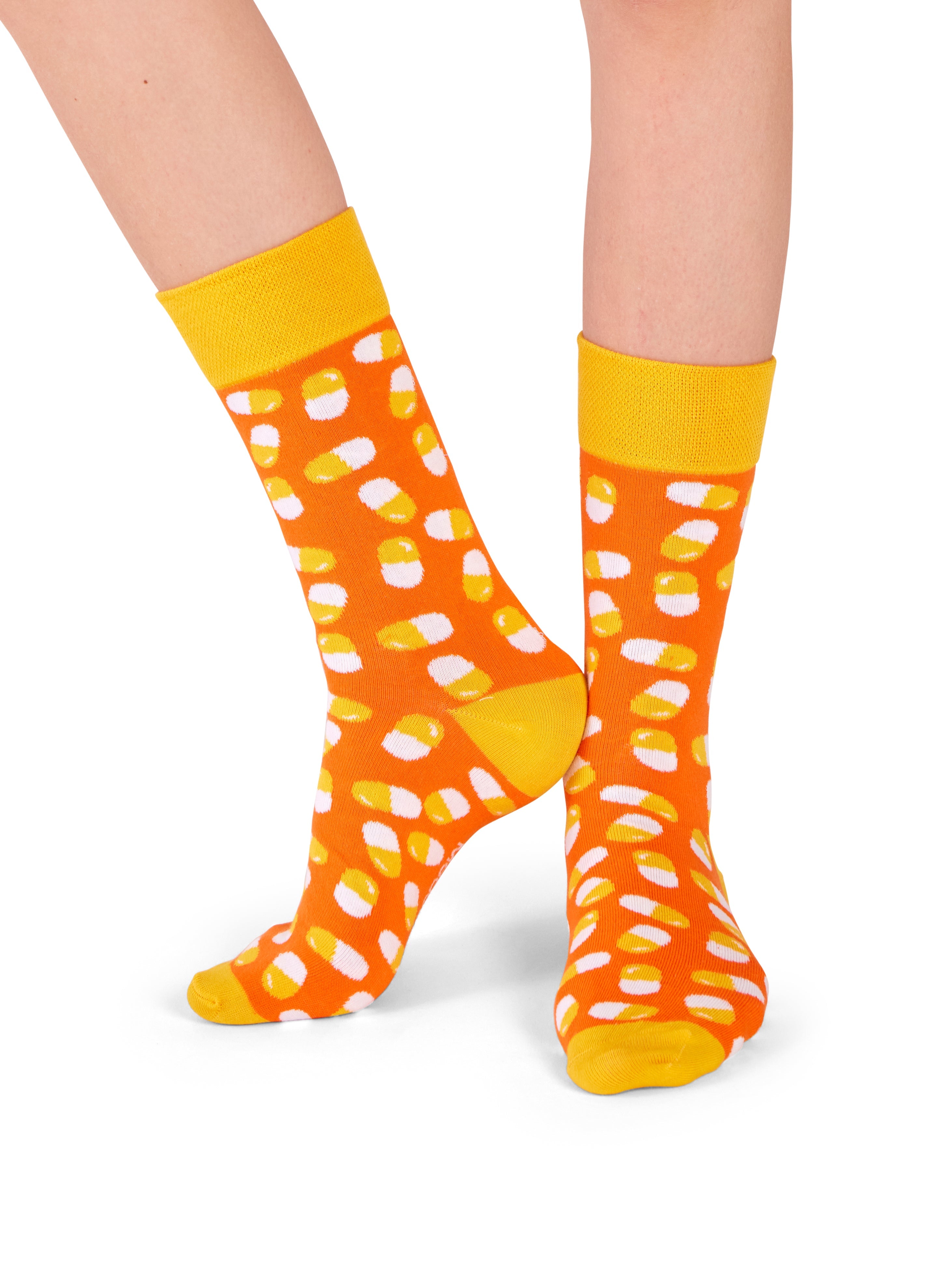 Medication | Pill Socks Orange Yellow!