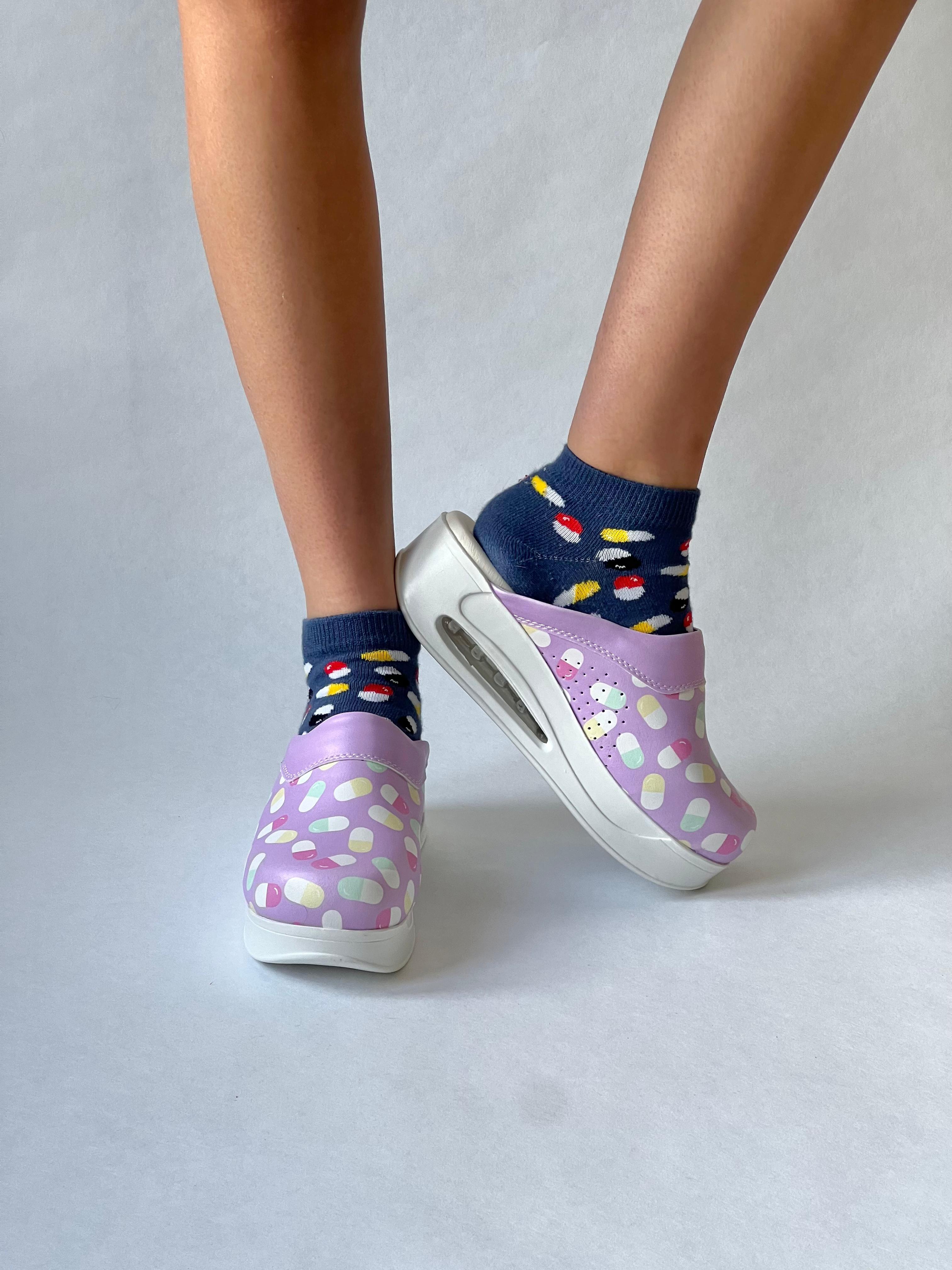 ECG pastel | Heartbeat Airmeds Clogs