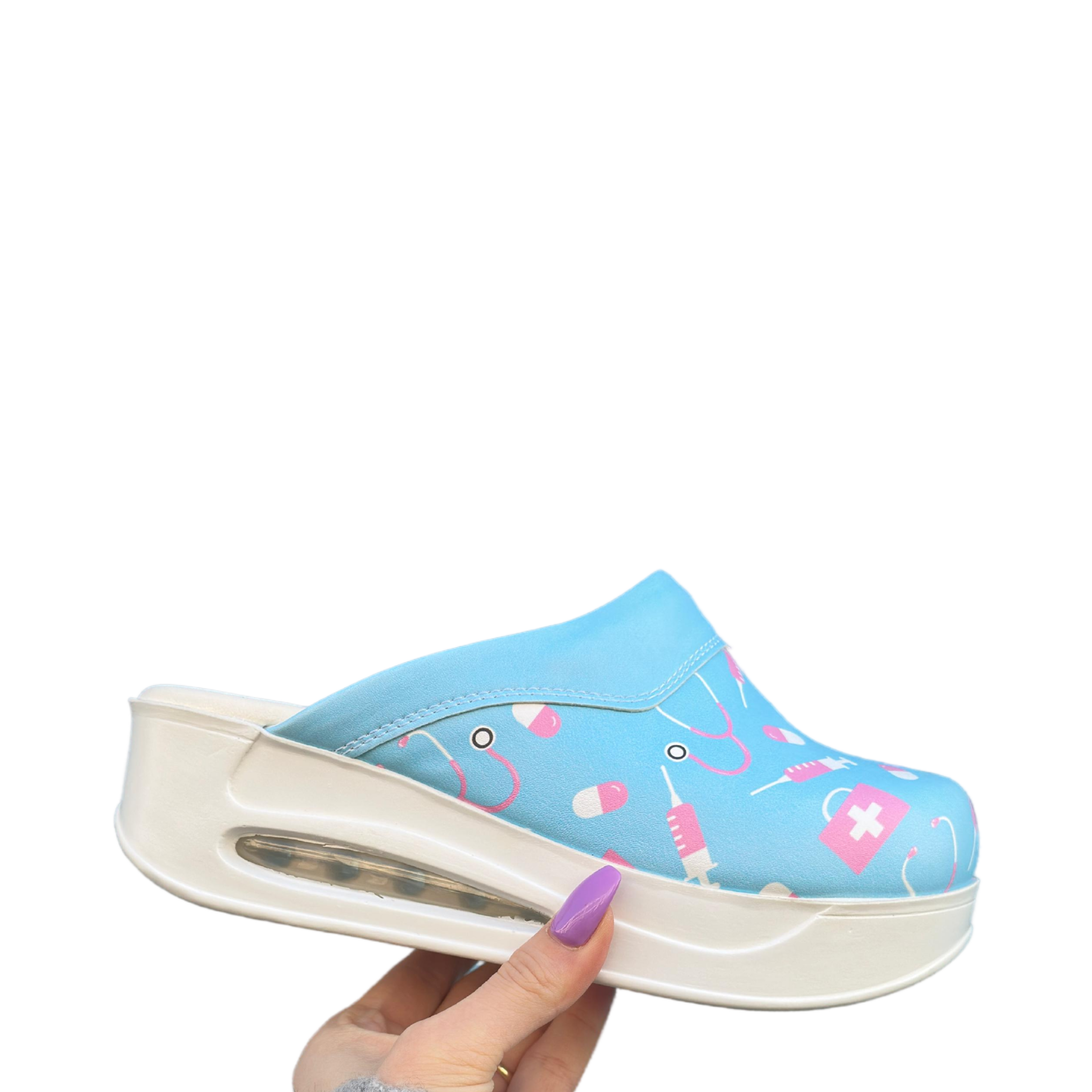 Care Blue/Pink Airmeds Clogs