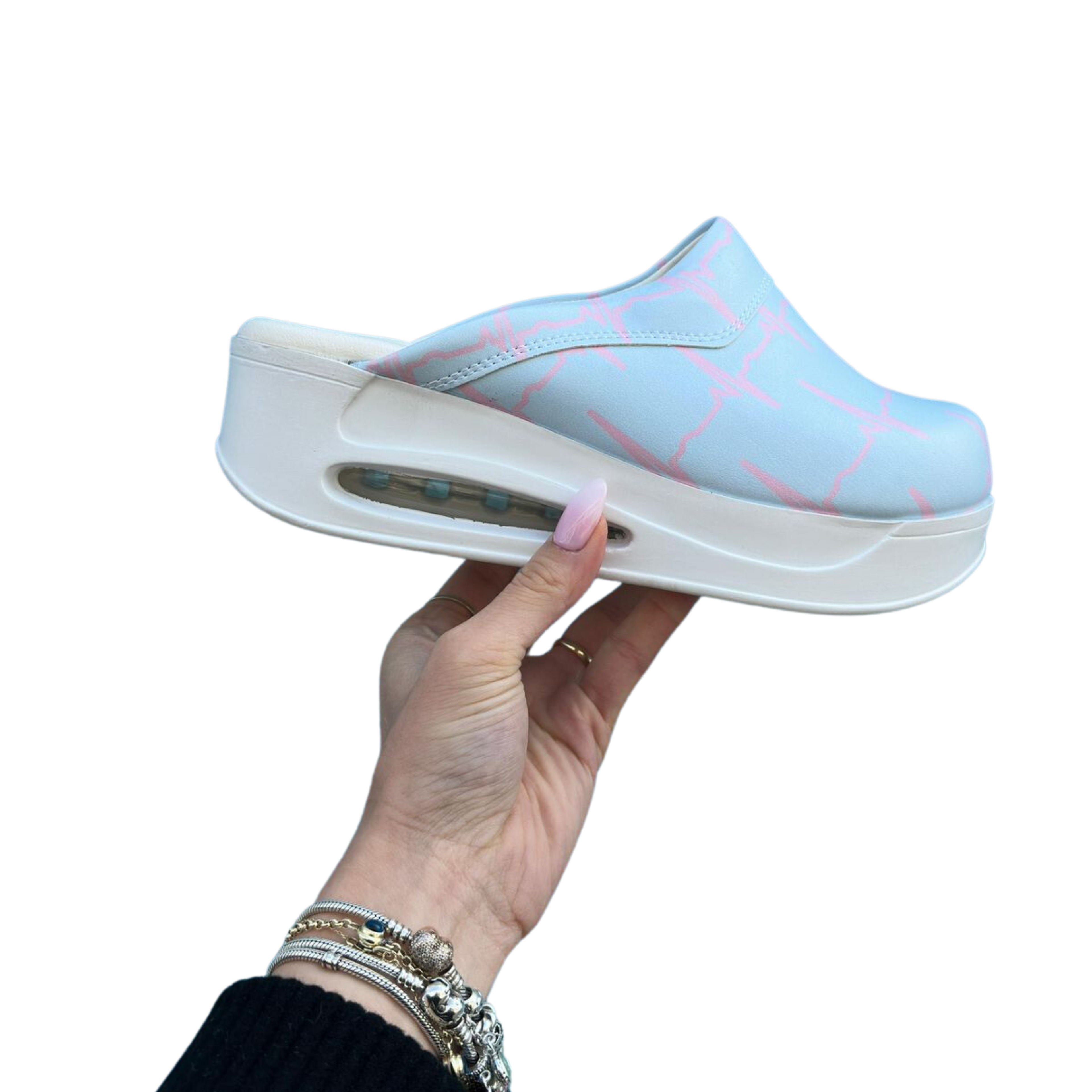 AirMeds Clogs Light Blue/Pink ECG