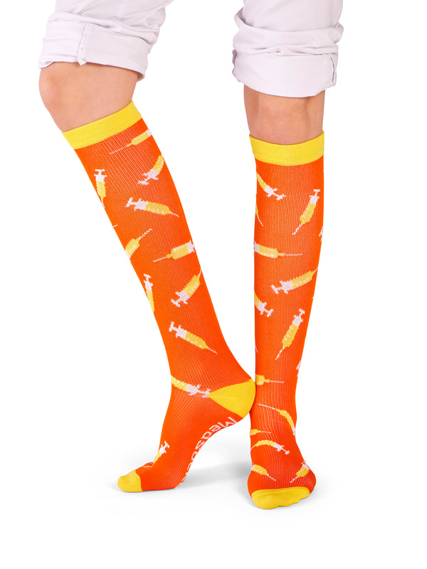 MedSocks Spuitjes Oranje Geel 💉compressie sokken