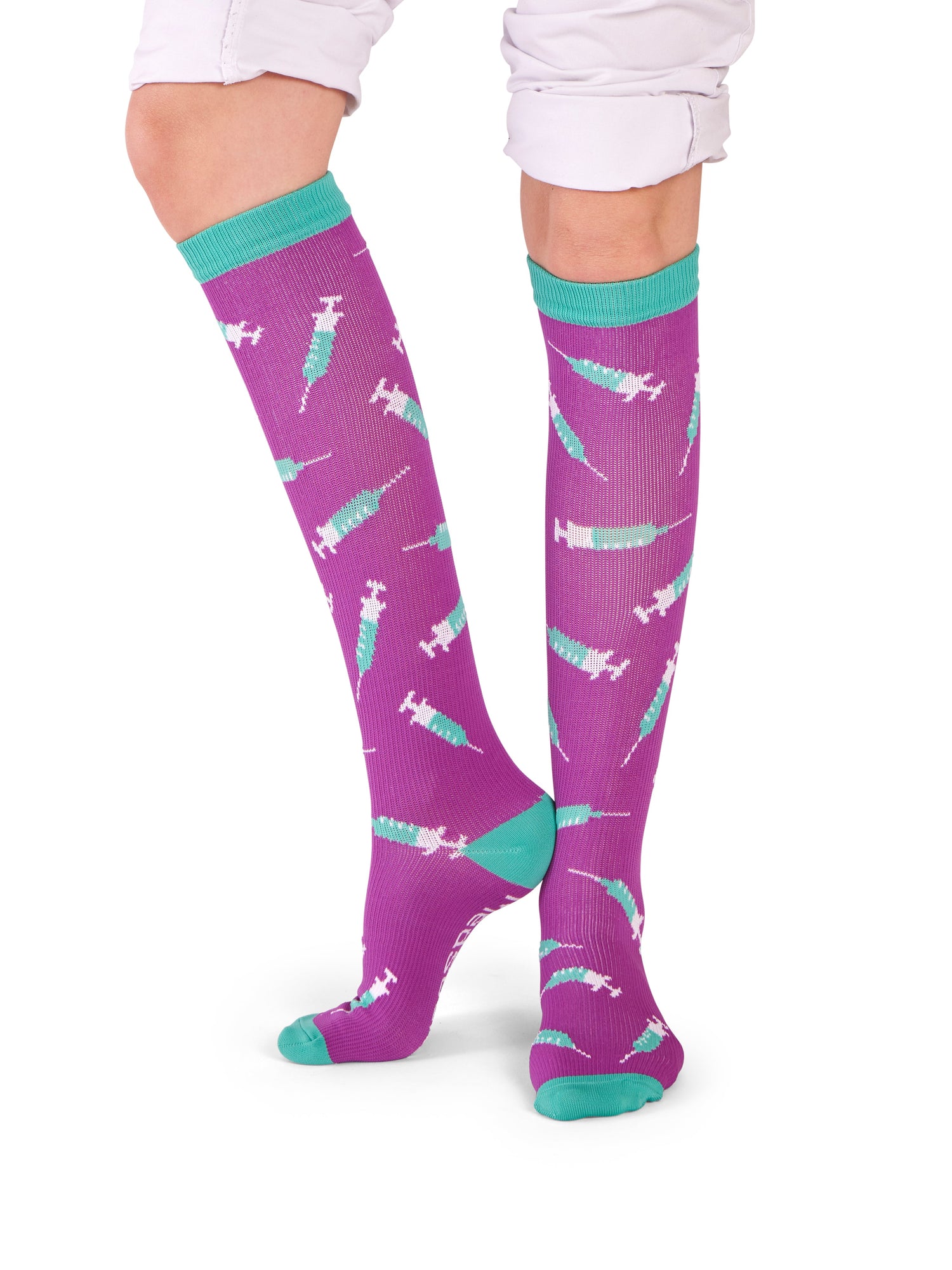 MedSocks Injections Purple Green compression socks