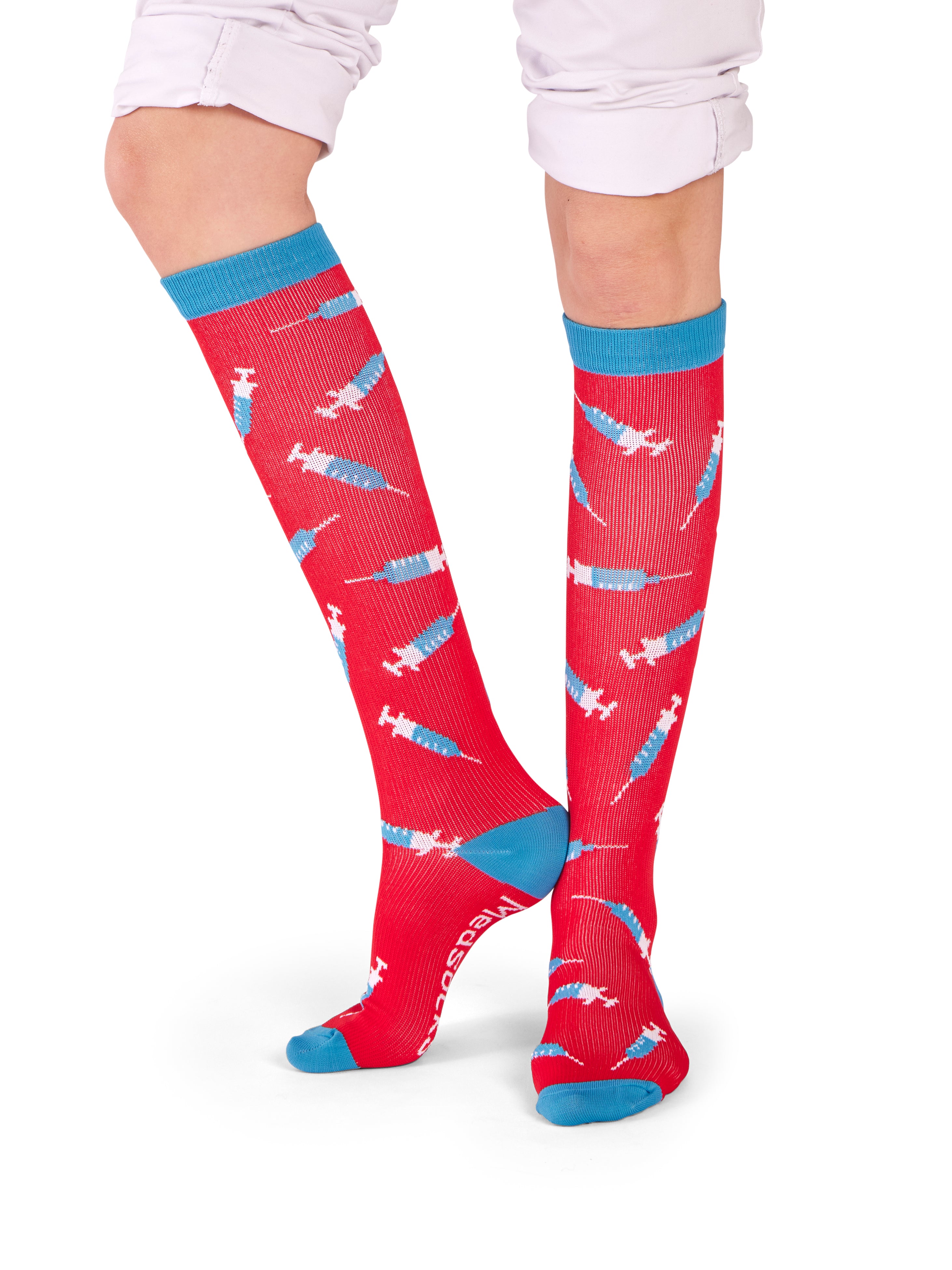 MedSocks Spuitjes Rood / Blauw compressie sokken