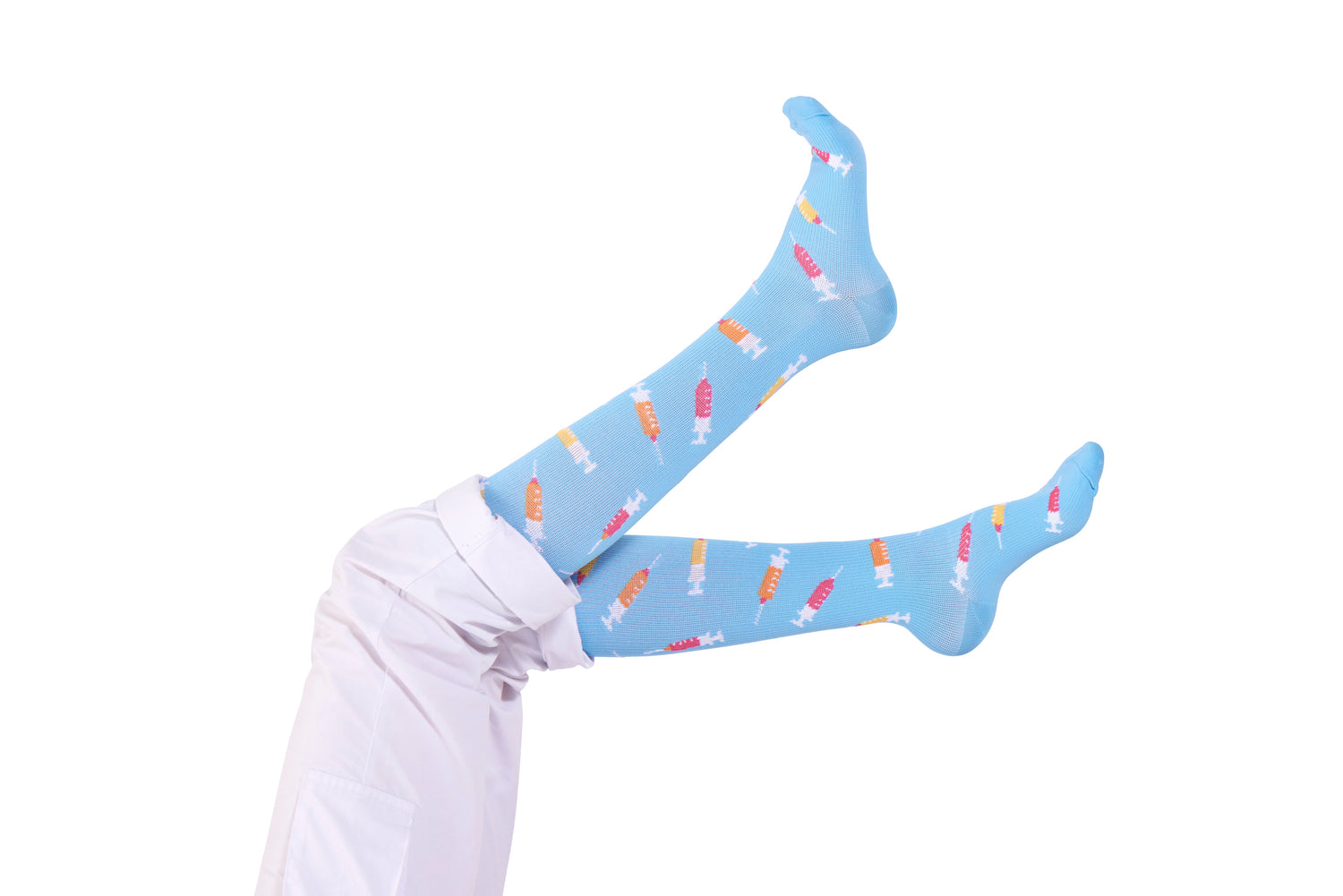 Chaussettes de compression bleues pour injections MedSocks