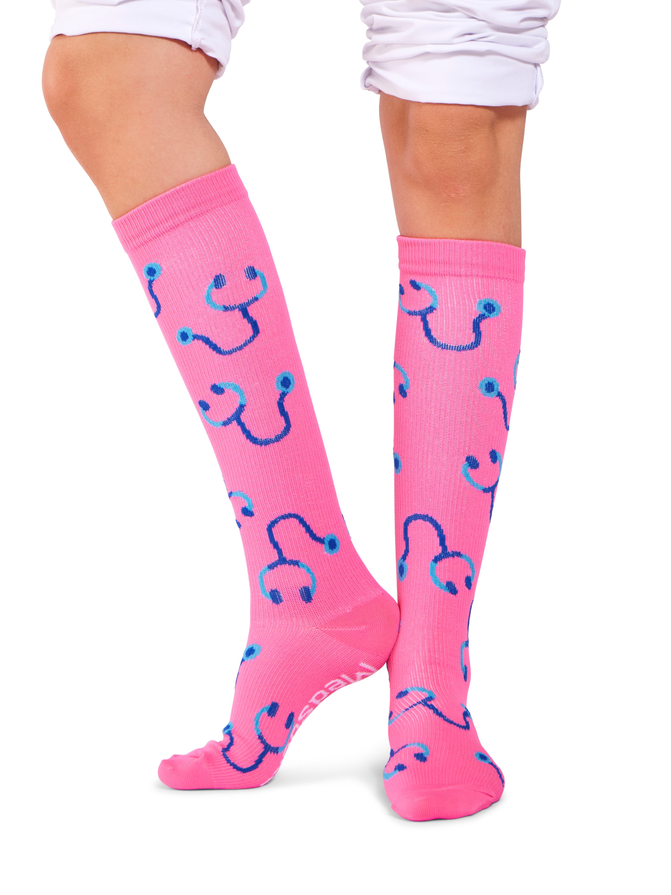 MedSocks Compressiesokken Stethoscoop Roze