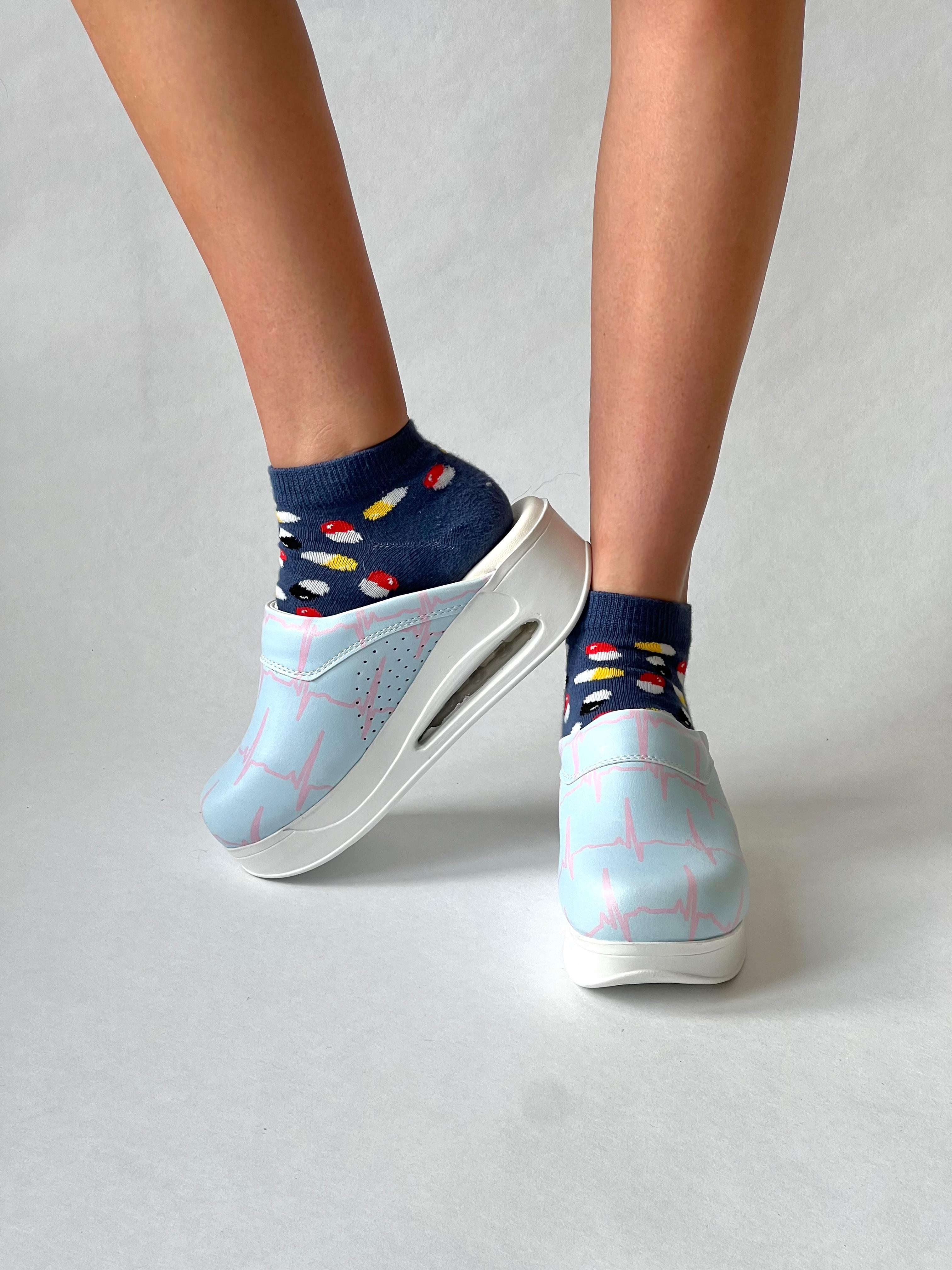 AirMeds Clogs Light Blue/Pink ECG