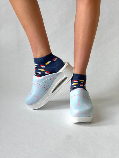 AirMeds Clogs Light Blue/Pink ECG