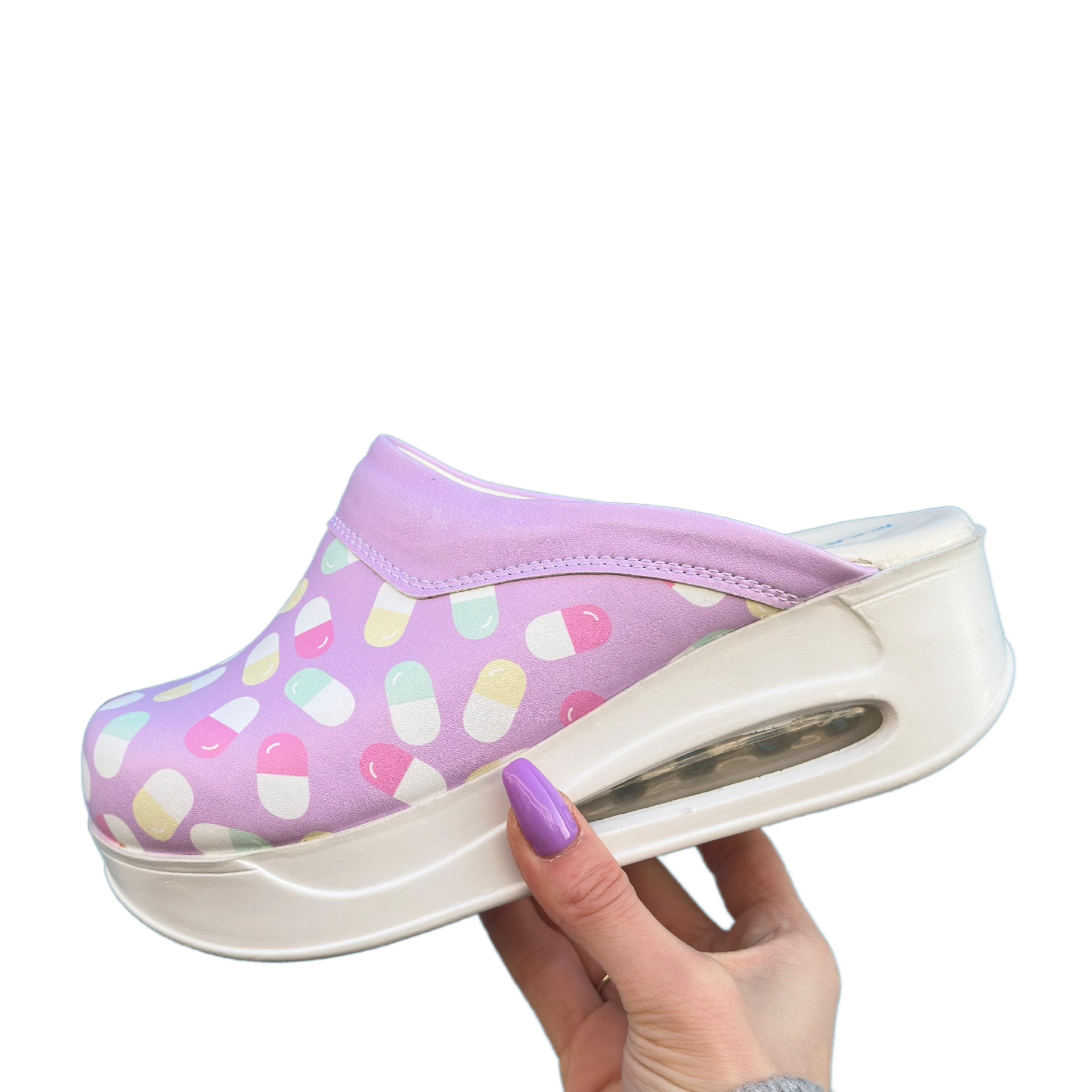 Medication / Pills Purple Airmeds Clogs