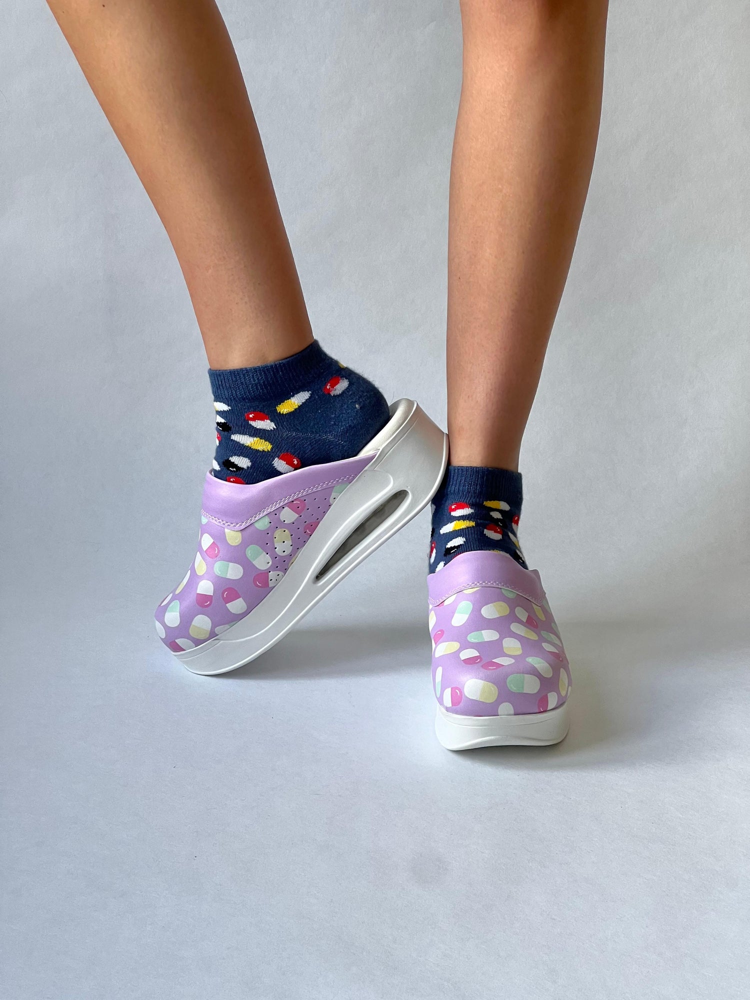 Medication / Pills Purple Airmeds Clogs