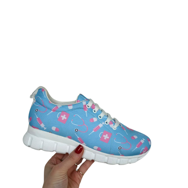 MedSocks Sneaker Zorg Blauw/Roze