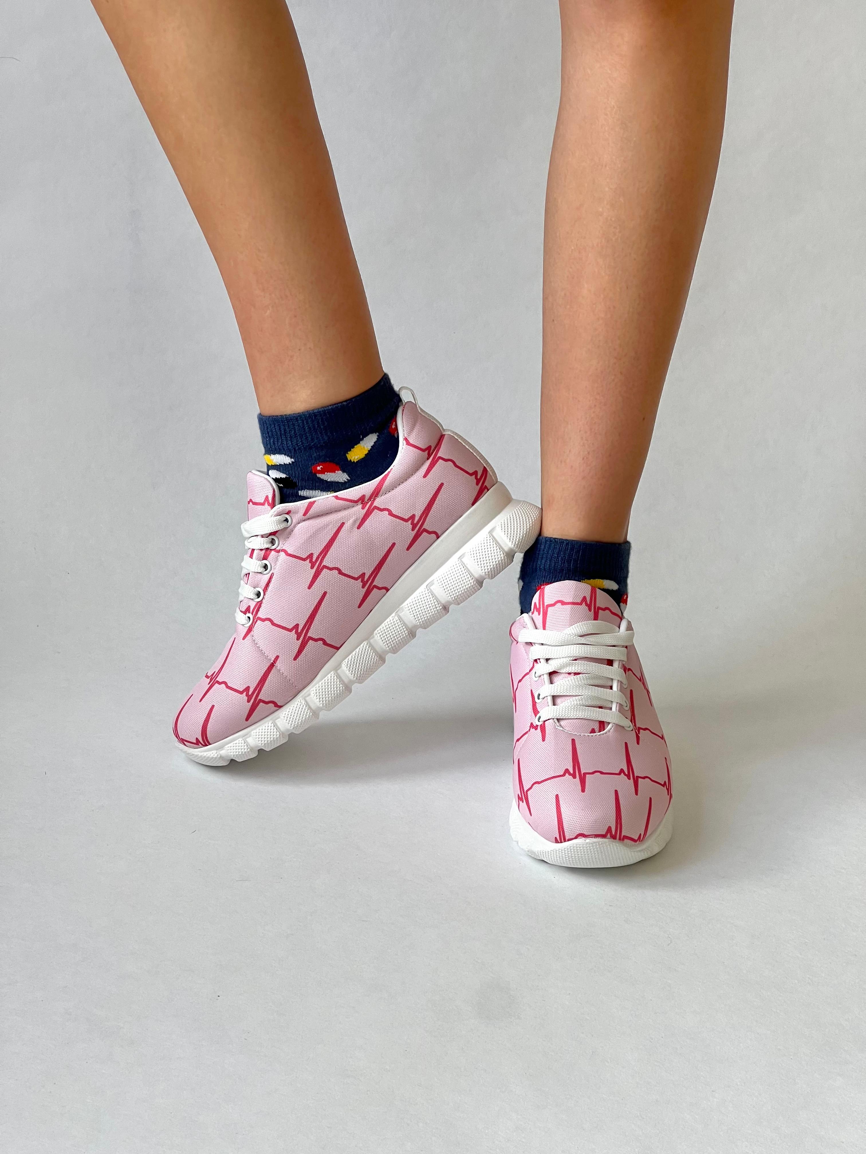 MedSocks Sneakers ECG Roze