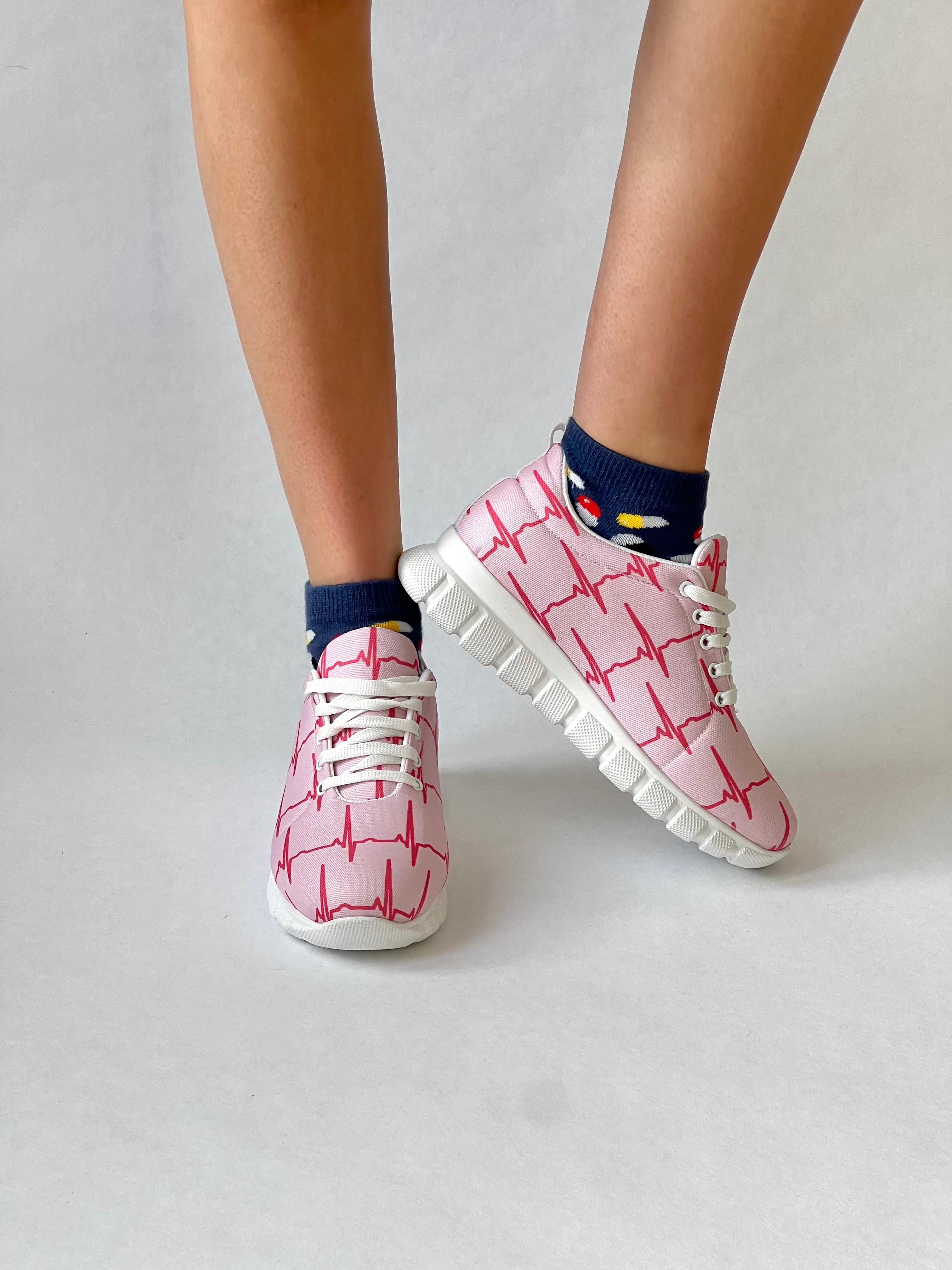 MedSocks Sneakers ECG Roze