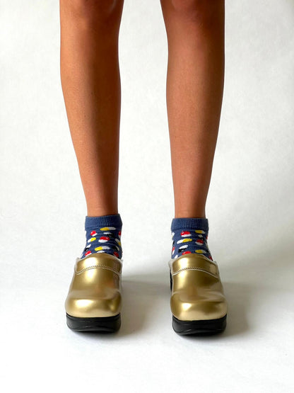 Airmeds solid gold lacquer clogs