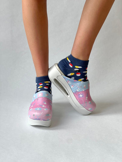 Care Pink/Purple/Blue Airmeds Clogs