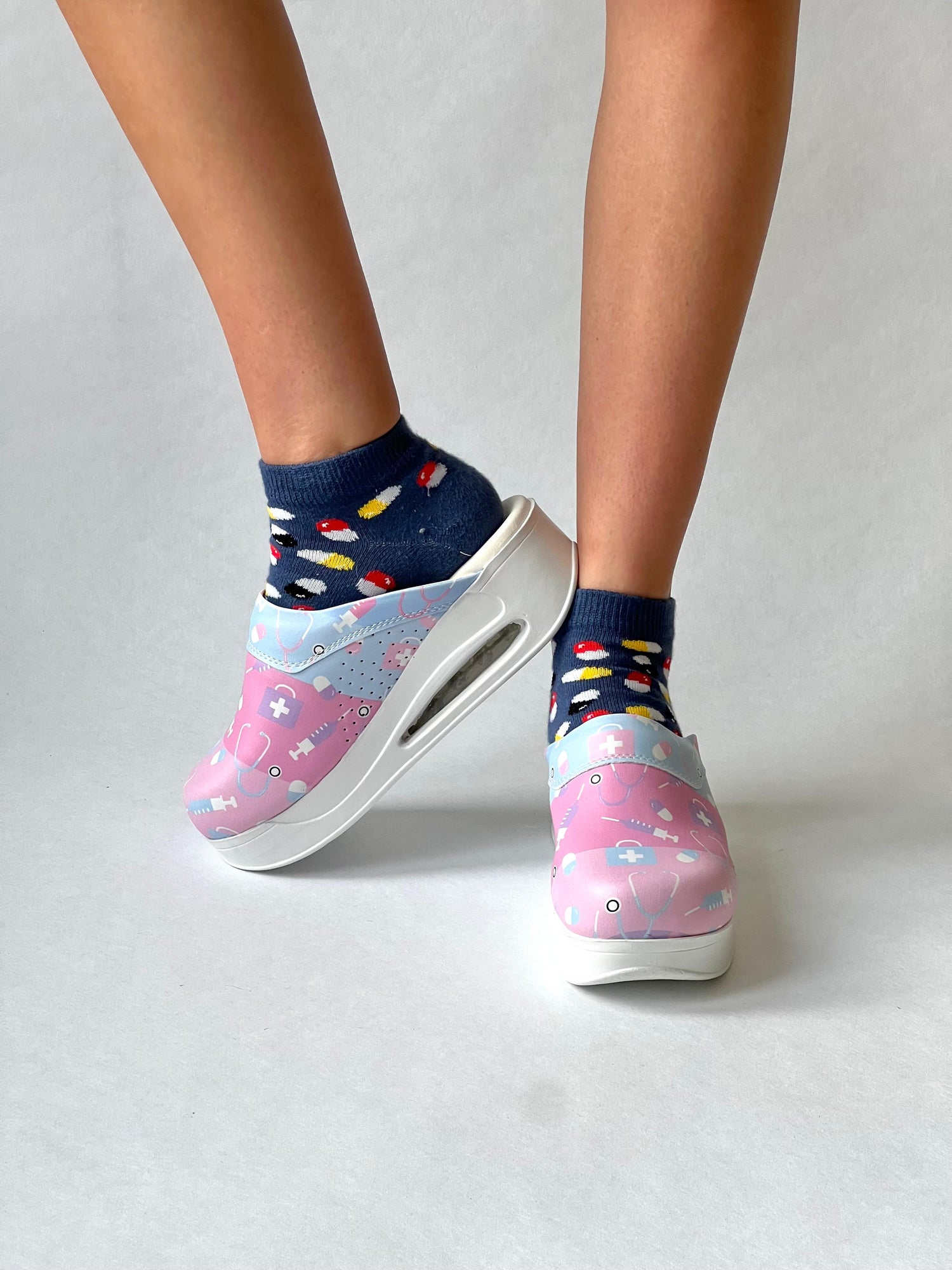 Care Pink/Purple/Blue Airmeds Clogs