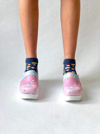 Care Pink/Purple/Blue Airmeds Clogs