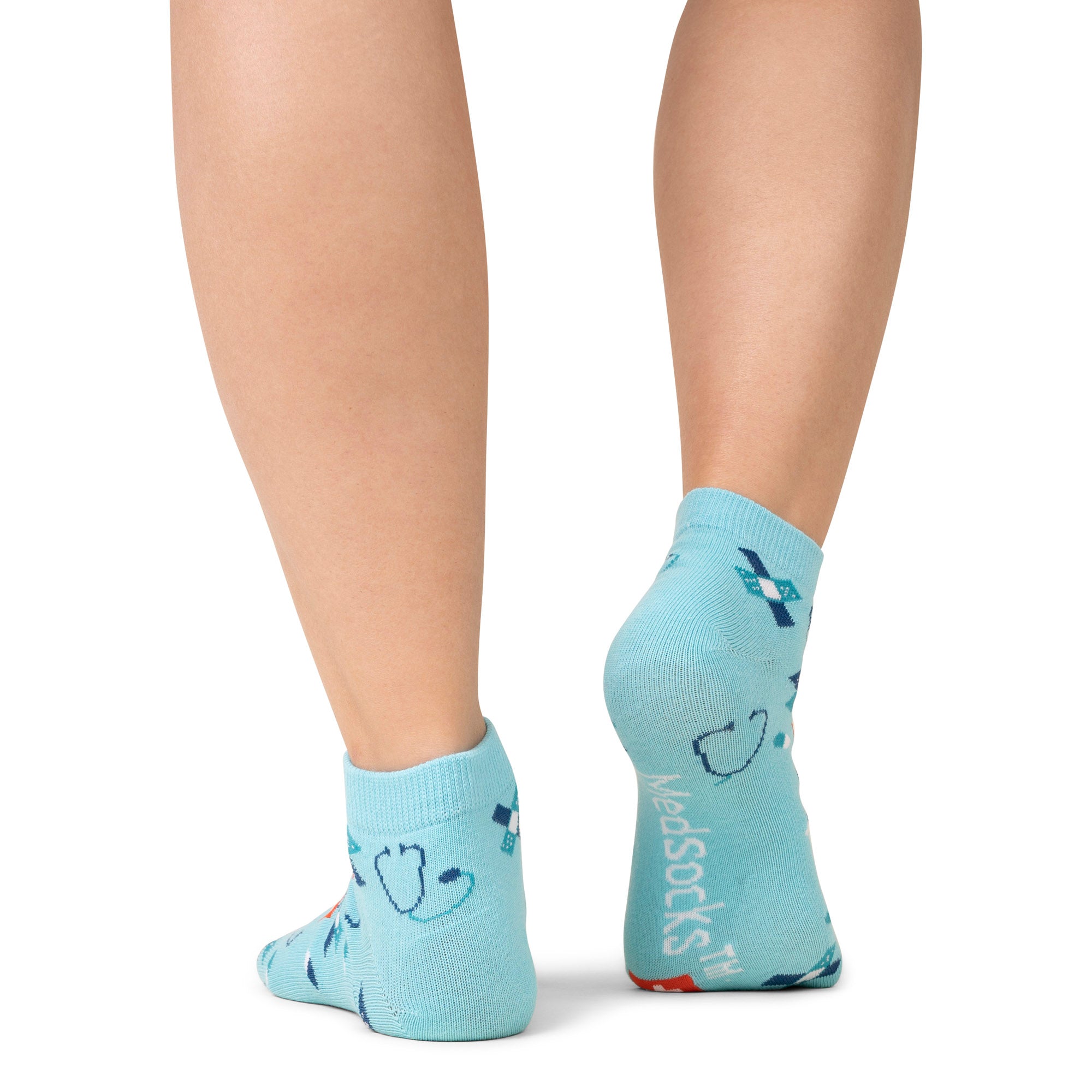 🟦 Zorg Enkelsokken Blauw & Rood 🟥 - MedSocks